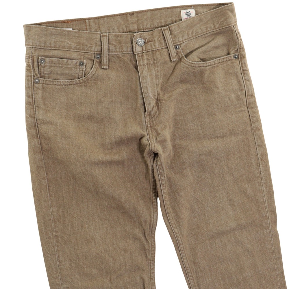 Levis 511 White Oak Cone Denim Jeans Men 32x32 Slim Fit Tan Khaki EUC